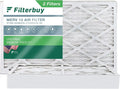 Filterbuy (2-Pack) MERV Filters 13 Pleated HVAC AC Furnace Air 10x25x4