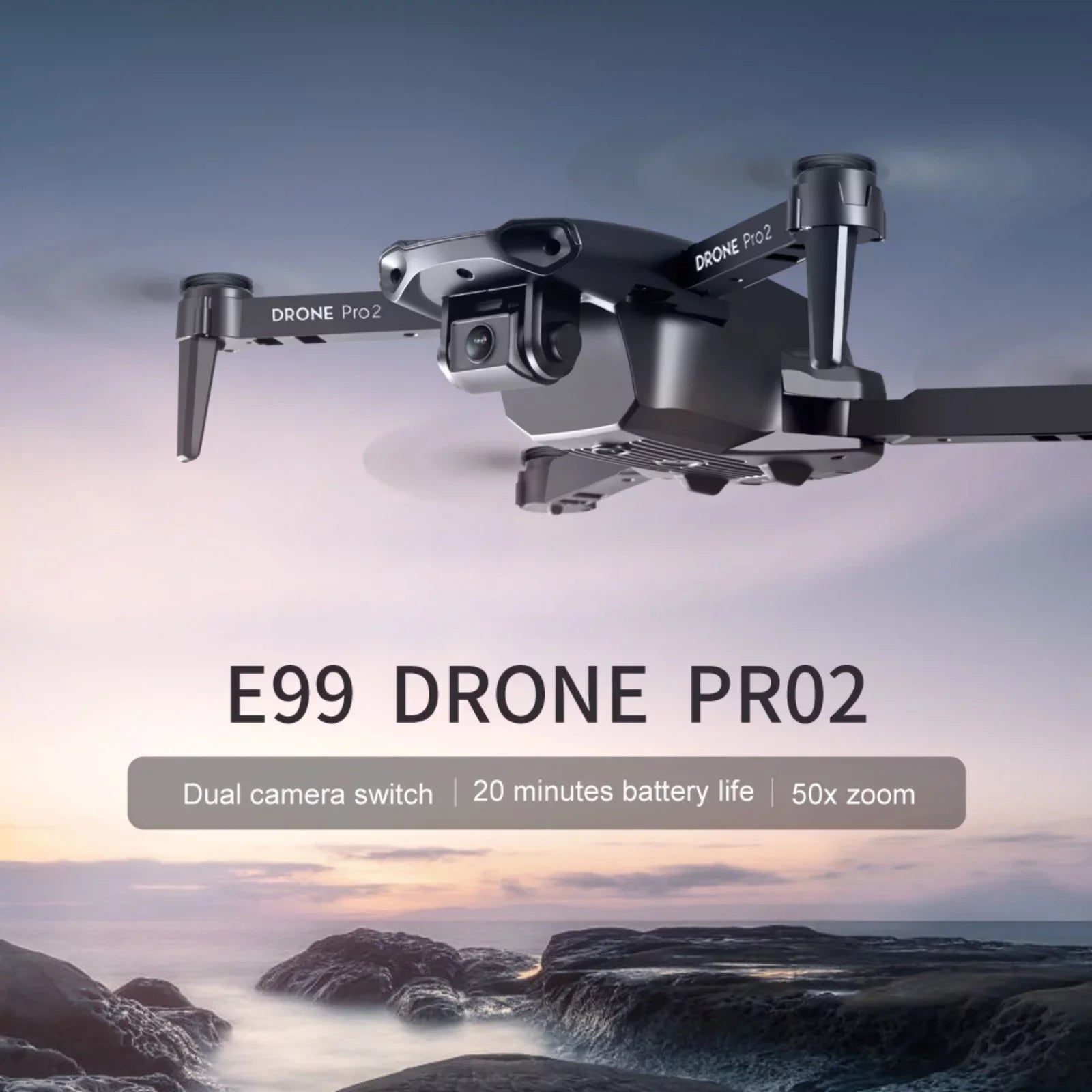 PRO HD Camera Drone GPS RC FPV Foldable Dqacd Drone 2021 E99 WiFi Dual 4K New