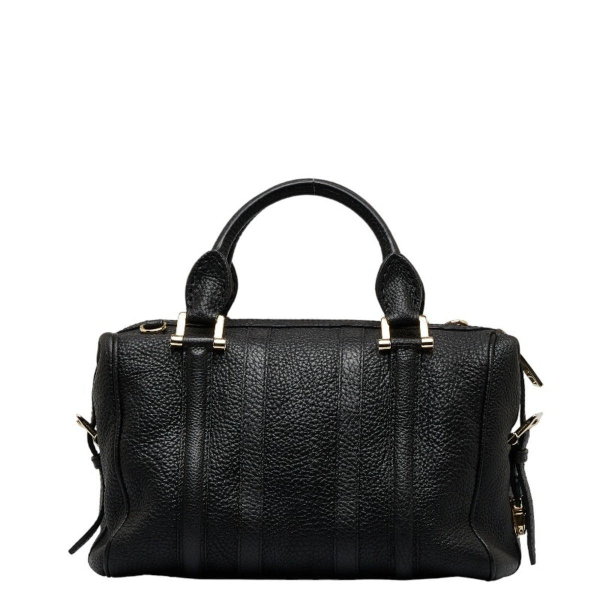 (Good) Burberry Women's Leather Calf Pre-Owned Bag BURBERRY Handbag Grain Side Belt Metal Shoulder Black
