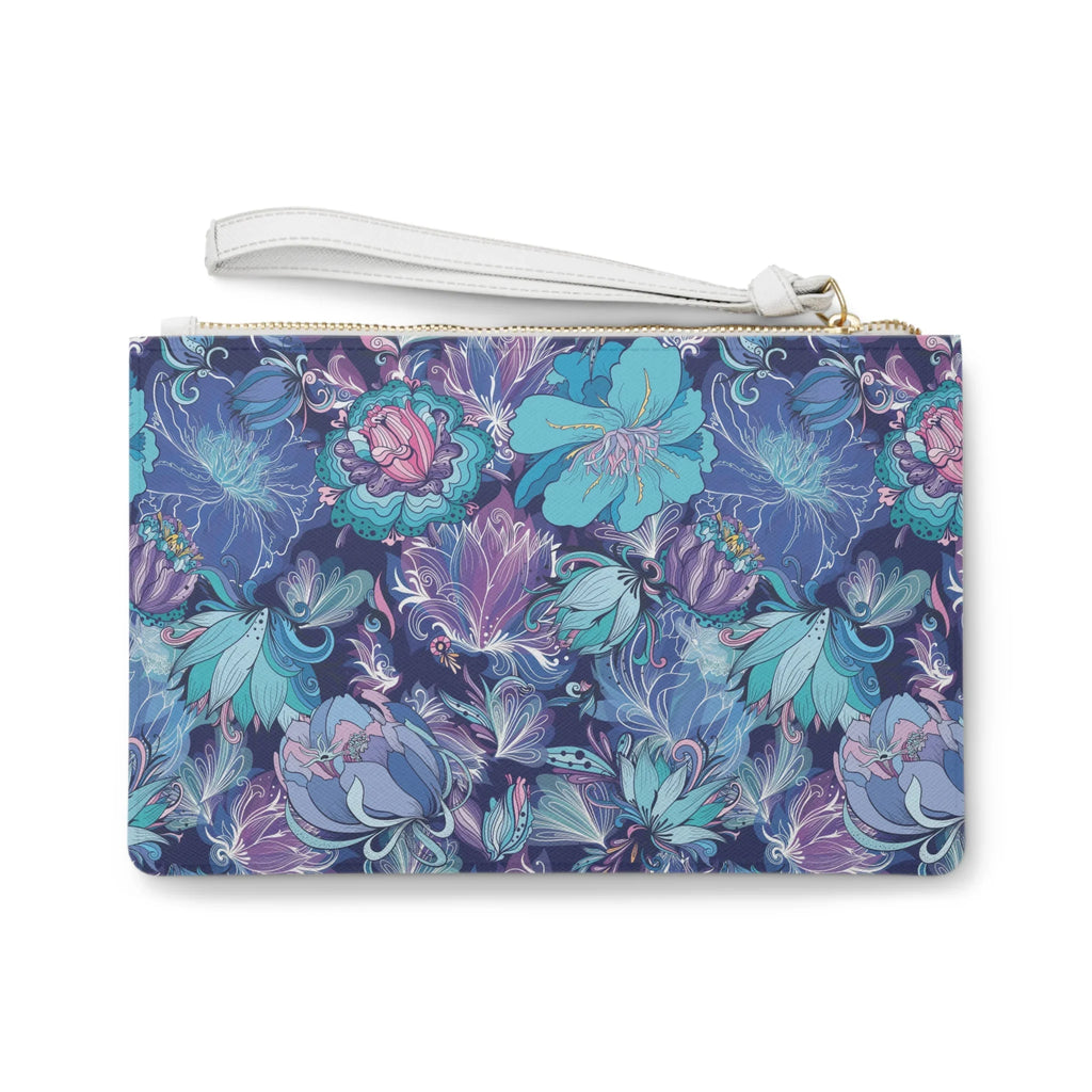 Bag Fusion Clutch Navy, Floral Purple, White