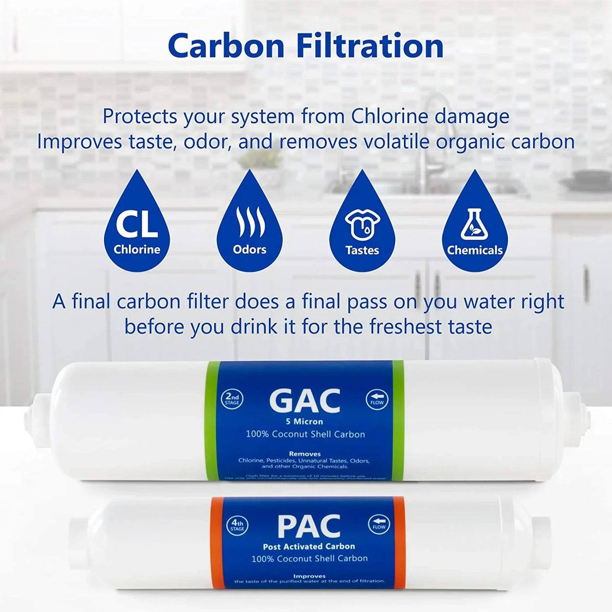 Countertop Year Quick System And Carbon Sediment 1 1?4” Cartridges Membrane Filter RO Filter Reverse Filters Replacement Connect 7 Set Set Filters GDP Filter Osmosis 100