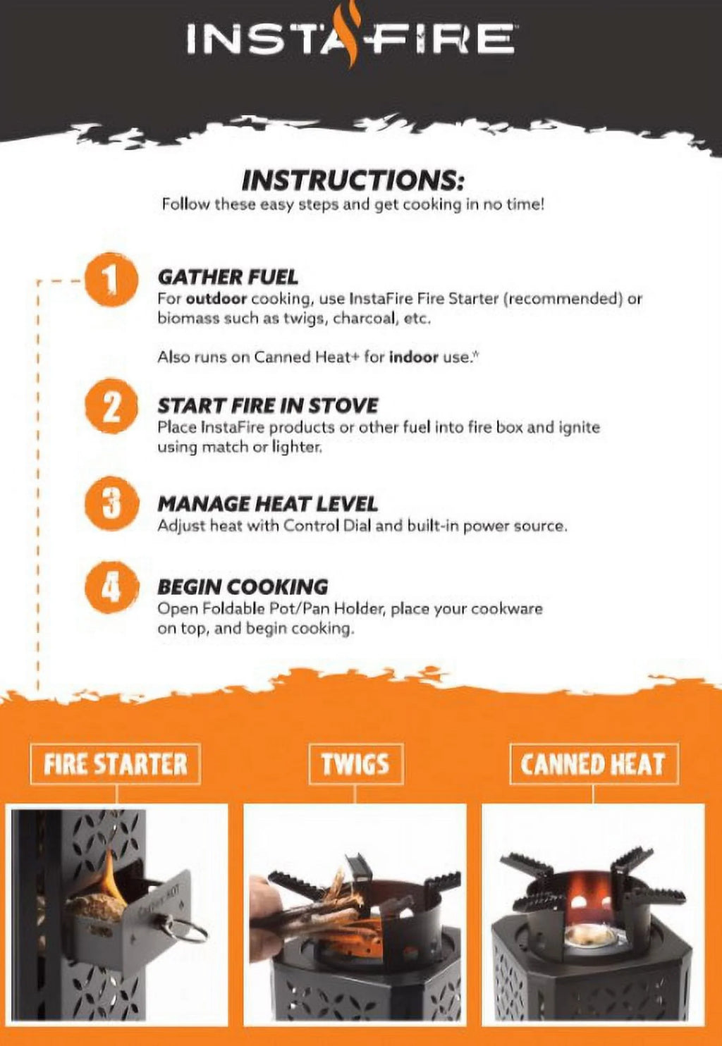 Fuel New Emergency, Stove Camping) Pro InstaFire Inferno Biomass Outdoor (off-Grid,