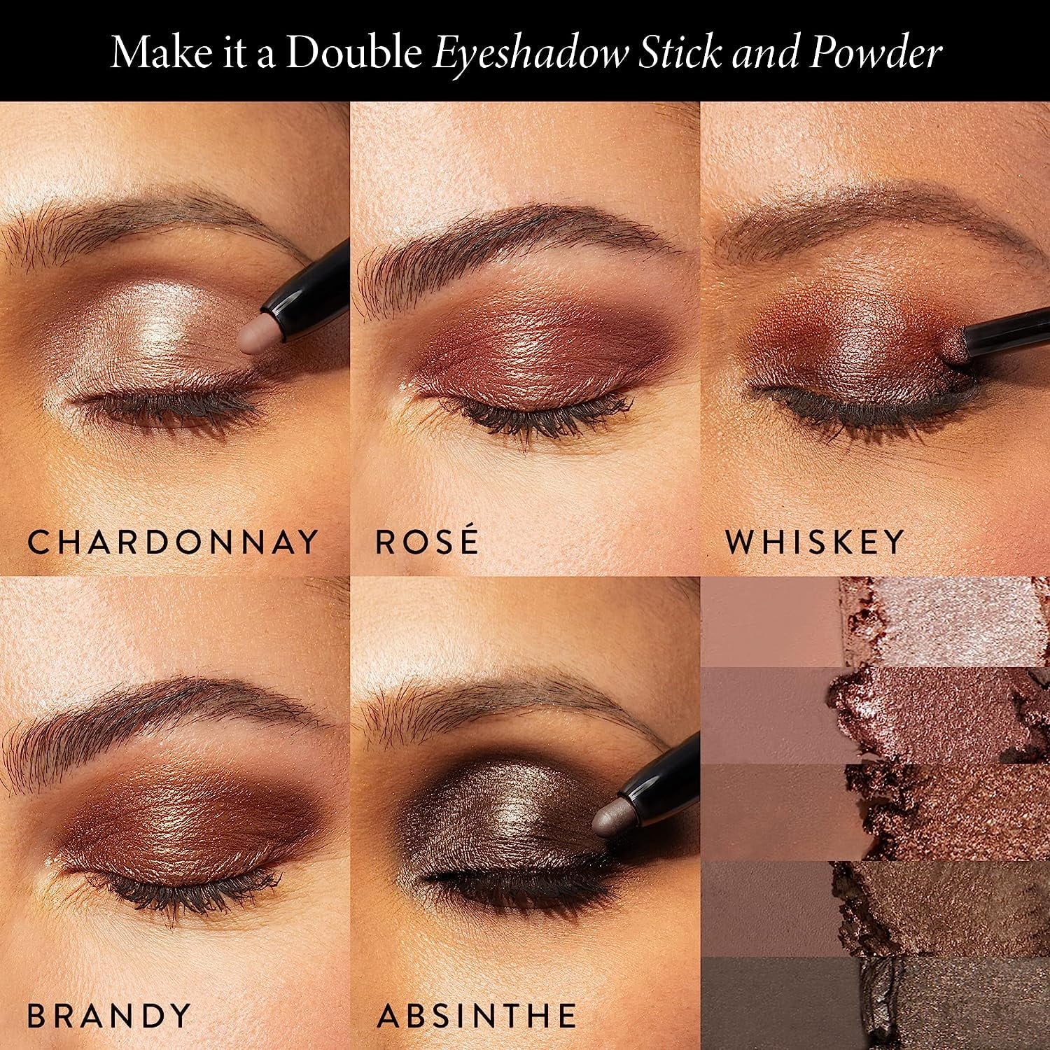 Eyeshadow - - Make It GELLER Crease-Proof Cream Eyeshadow Stick and A Matching Eyeshadow - NEW Absinthe Powder Dual-Ended YORK LAURA Smudge-Proof Double +