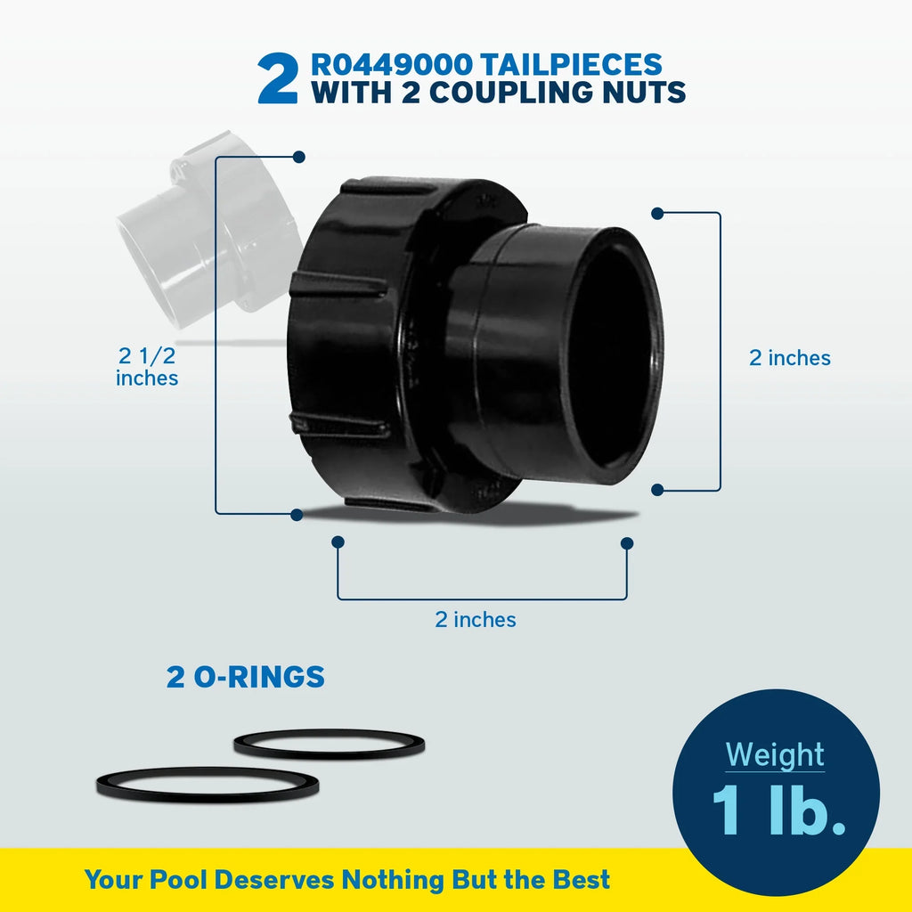 for Piece Coupling Jandy Tail Heaters Pool/Spa Nut Zodiac & w/O-Ring