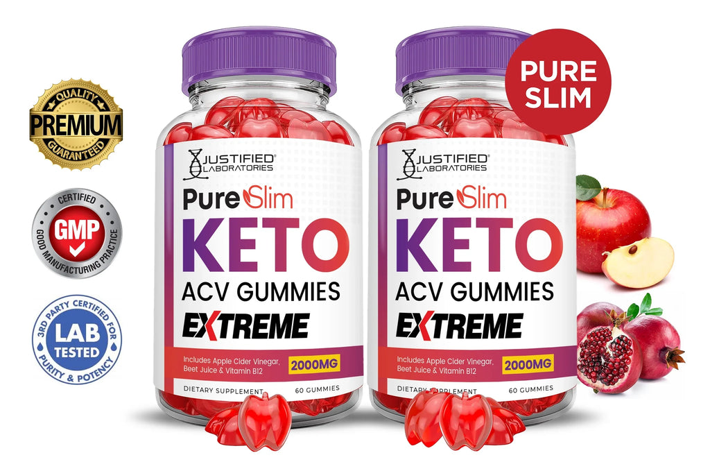 Dietary 120 Keto Extreme (2 Pack) Gummies Gummys ACV Pure Slim 2000mg Supplement