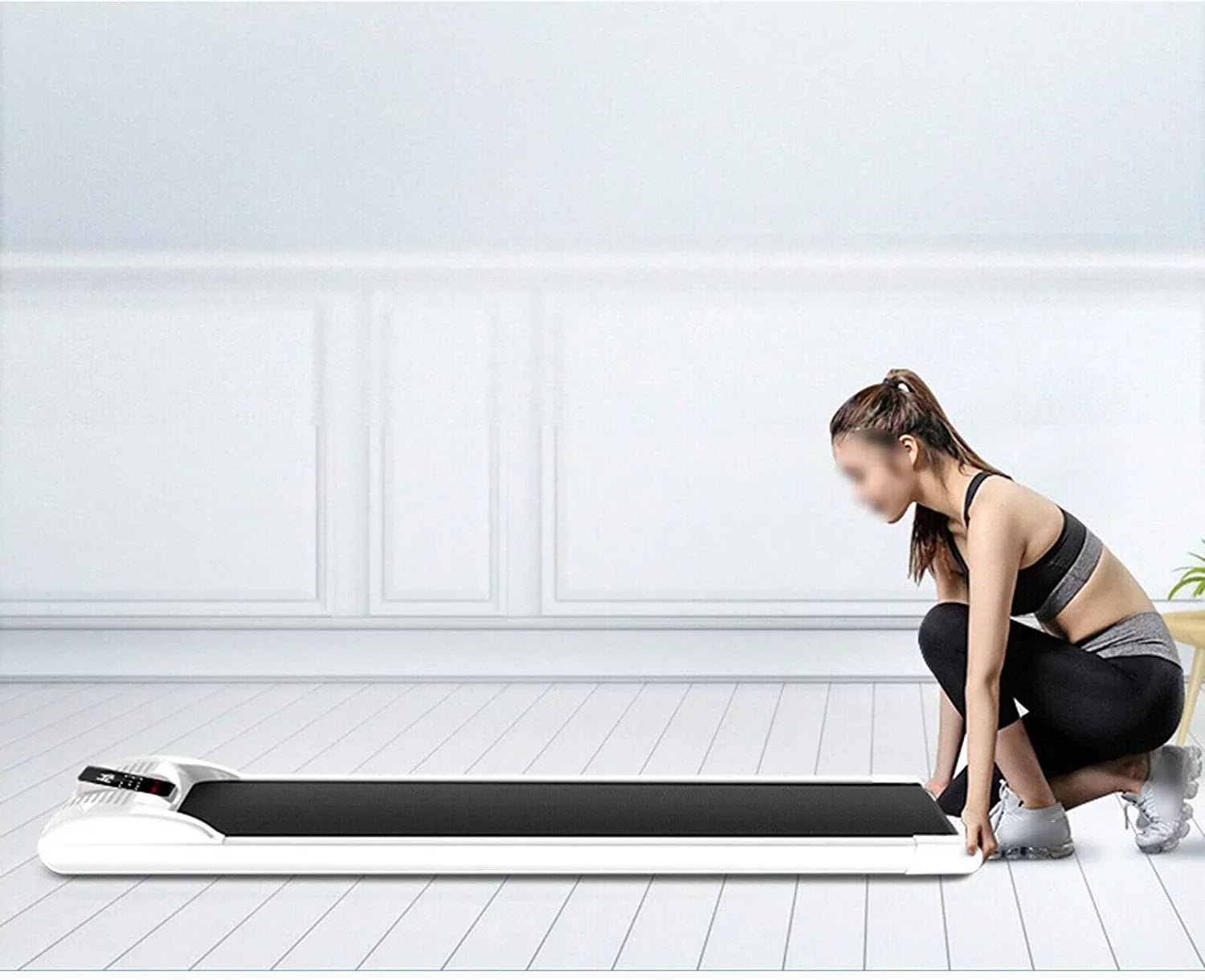 for Loyalheartdy 0.65HP LED Office Under Display LED Running Machine Treadmill Jogging 1-6km/H Portable Desk with Pad Home Walking Electric