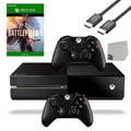 2 AXTION Included Battlefield Like With Xbox New) Original HDMI One (Refurbished: Bundle BOLT Gaming 1 Console Black Microsoft Cable Controller 500GB Pre-Owned Game