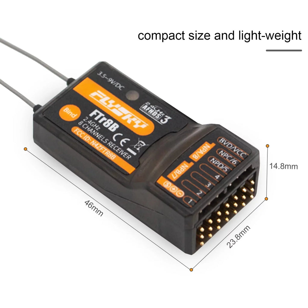 with Glider for Output NB4 Wing FTr8B Helicopter RC Receiver Airplane Modules Fixed Dual PL18 8CH AFHDS3 PWMPPMi.BUSS.BUS Drone RF Transmitters Engineering Vehicle Compatible 2.4GHz