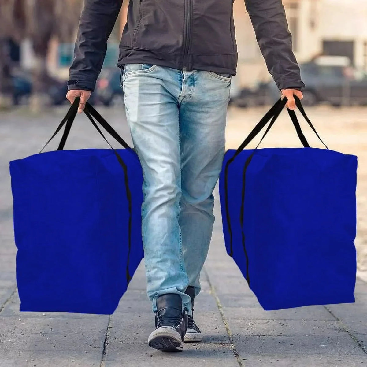 Bags, Supplies, Strong Heavy Packing Sherry Large Duty Handles Blue（4 & to Extra Moving Bags Zippers，Alternative Pack） & Storage Backpack Straps Boxes, Moving Moving