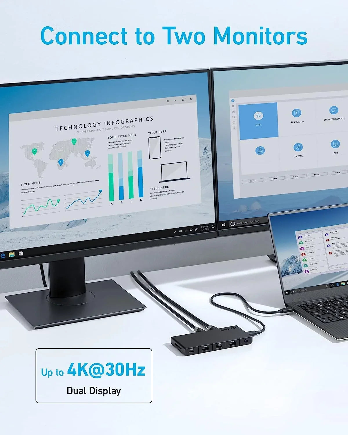 Ports, Dual with Dell Card USB-A SD HDMI) Anker 4 and C Max Slot Hub More Dual and USB-C 4K Power 4K (10-in-1, ThinkPad, Ports, for Data Ethernet USB Delivery, 100W HDMI and Laptop, 364