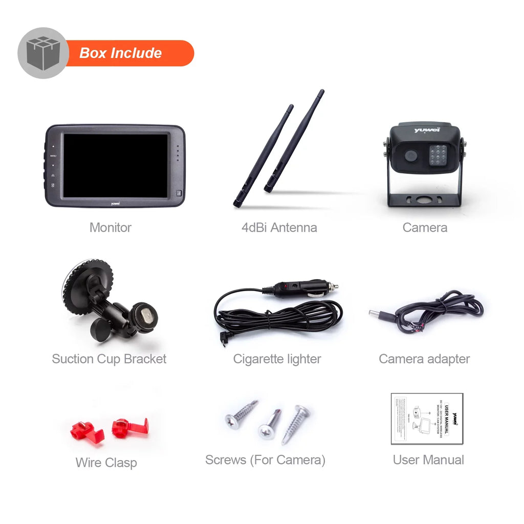Parking Monitor Backup Split-View Safety Wireless with YW97111 Camera for Yuwei 7-inch Better