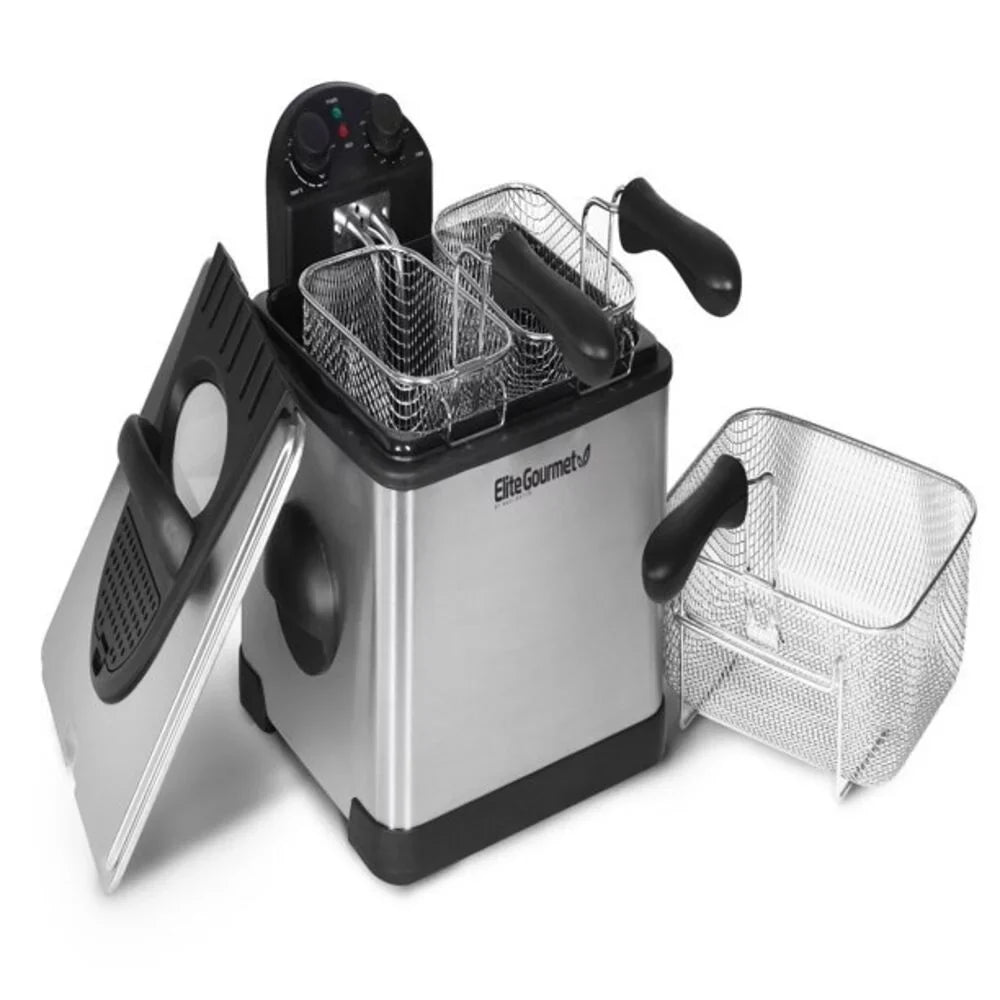 with 4Qt. Platinum Fryer 3 baskets EDF-401T Elite Dual Deep
