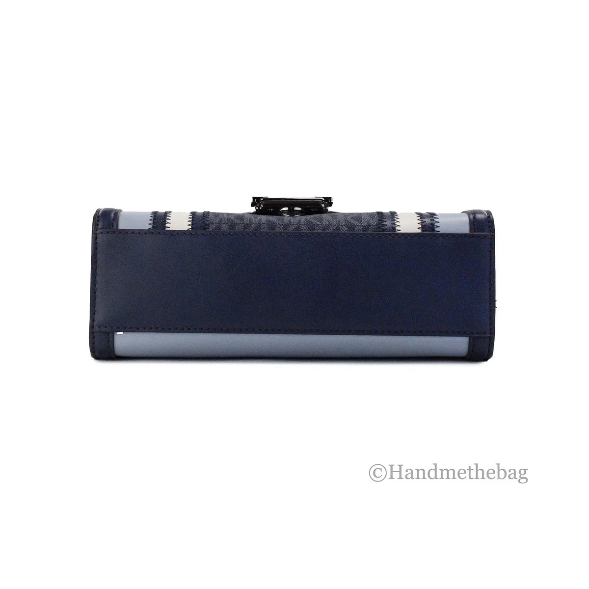 Purse Shoulder Bag PVC Kors Michael Medium Flap Chain Navy Whitney