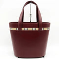 Handbag Fashion USED Formal BURBERRY Ladies Leather Burberry Check (Good) Nova Bag Bordeaux Tote Red Pre-Owned