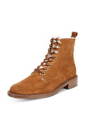 8 Cabria Zip-Up Heel Brown Block Round Boots Comfort Toe Hiking VINCE. Lace Womens M Leather