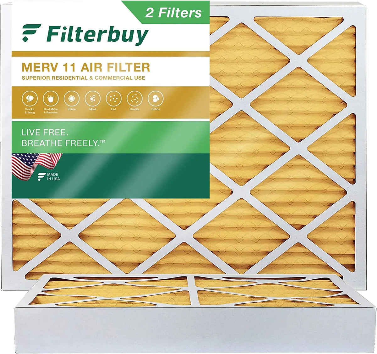 Furnace AC 11 Filters Air 14x20x4 (2-Pack) MERV Pleated HVAC Filterbuy