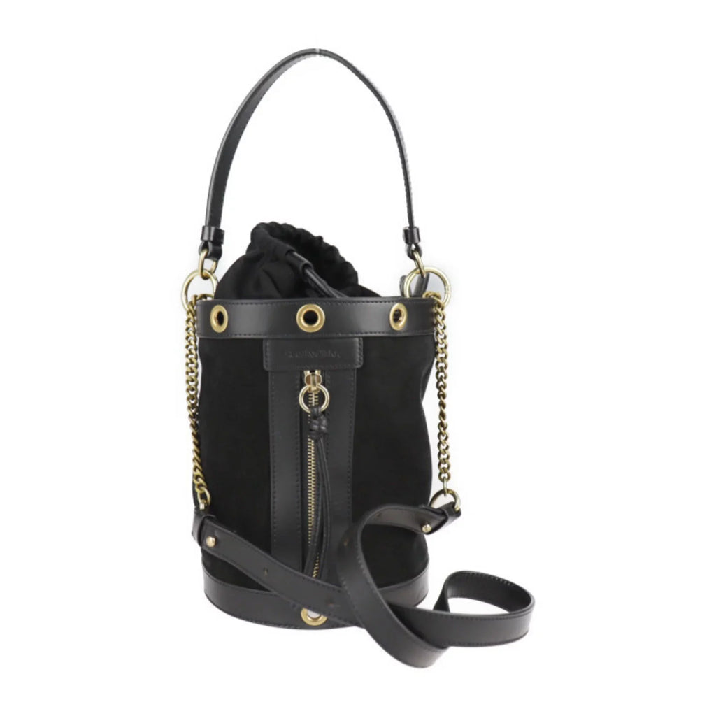 leather fittings Chloé sea Pre-Owned CHLOE by suede by handbag BY shoulder See Debbie 2WAY Chloe black SEE metal (Good) tote gold bag