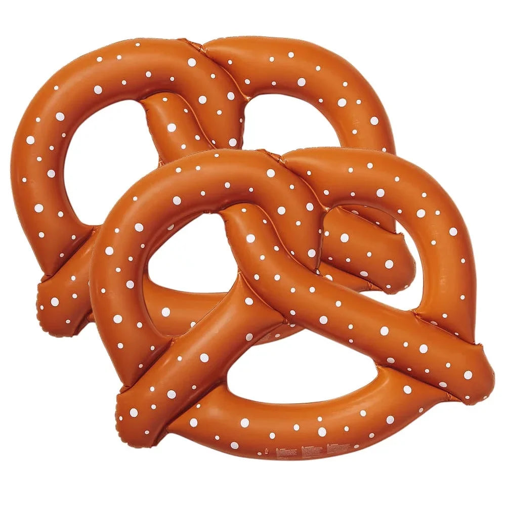 Fun Swimline Pool Brown Pretzel Vinyl Giant Inflatable Float,