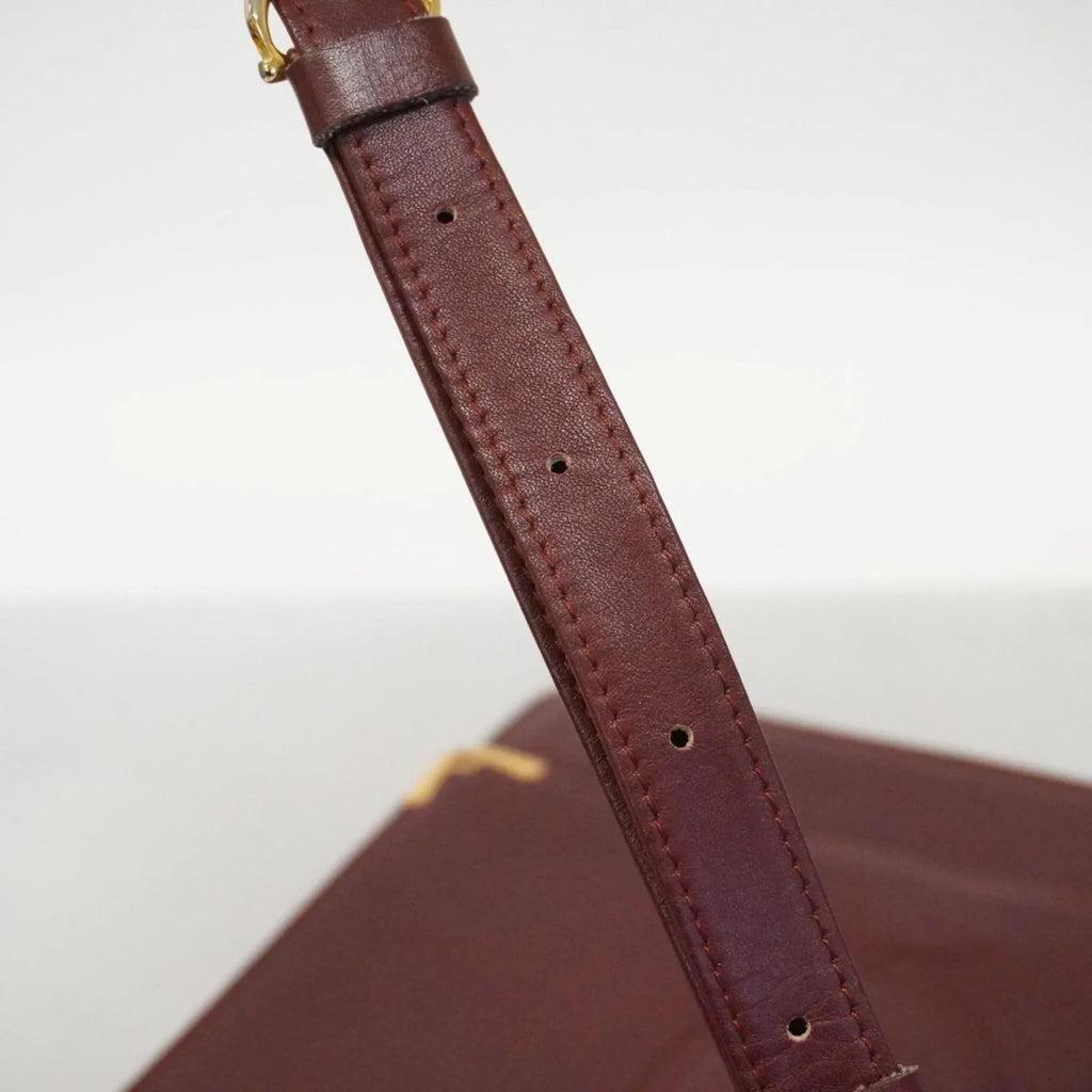 Bordeaux (Good) Pre-Owned Leather Must Bag Cartier Women's Shoulder