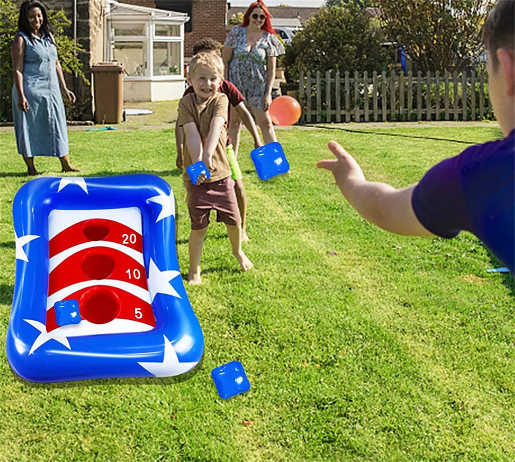 Toss Pool Game Toys Flag Inflatable Outdoor Ring Toss Cornhole Set American Pool Games,