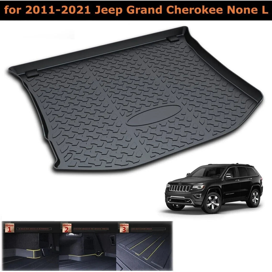 Easy 2011-2021 Jeep for Liner Cargo Grand Rear TPO Trunk to Cherokee Mats Clean