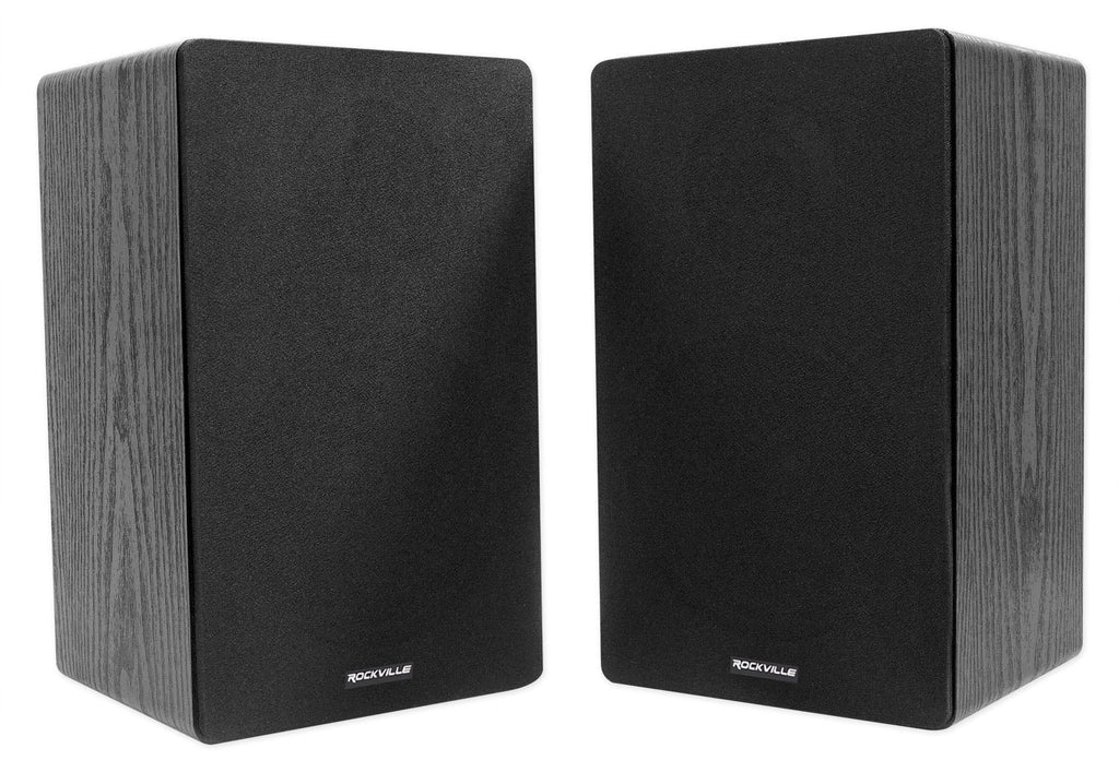 Bookshelf 150 Speakers+Stands Bluetooth+(4) Amplifier Rockville w/ BLUAMP 6.5"