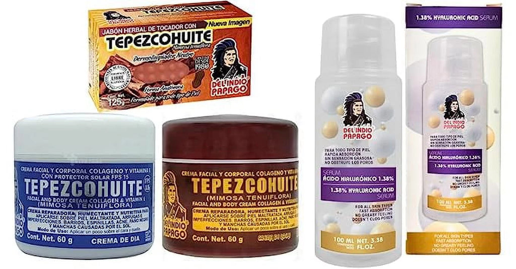 '+ Serum Indio Hyaluronic Tepezcohuite Acid Night (125g) Day each) Oz) creams Soap Fl & (3.38 (2oz Del Papago Tepezcohuite +