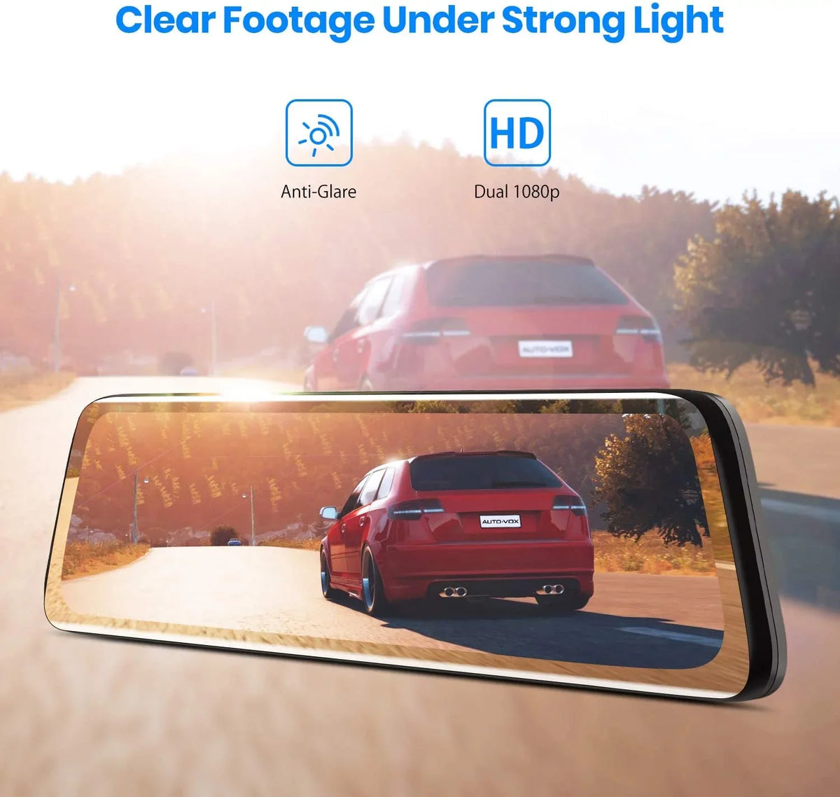 Recorder Dash Dual Smart HD Full Rear Screen Camera Touch View Cam Driving 9.35inch Mirror Backup Auto-Vox Reverse