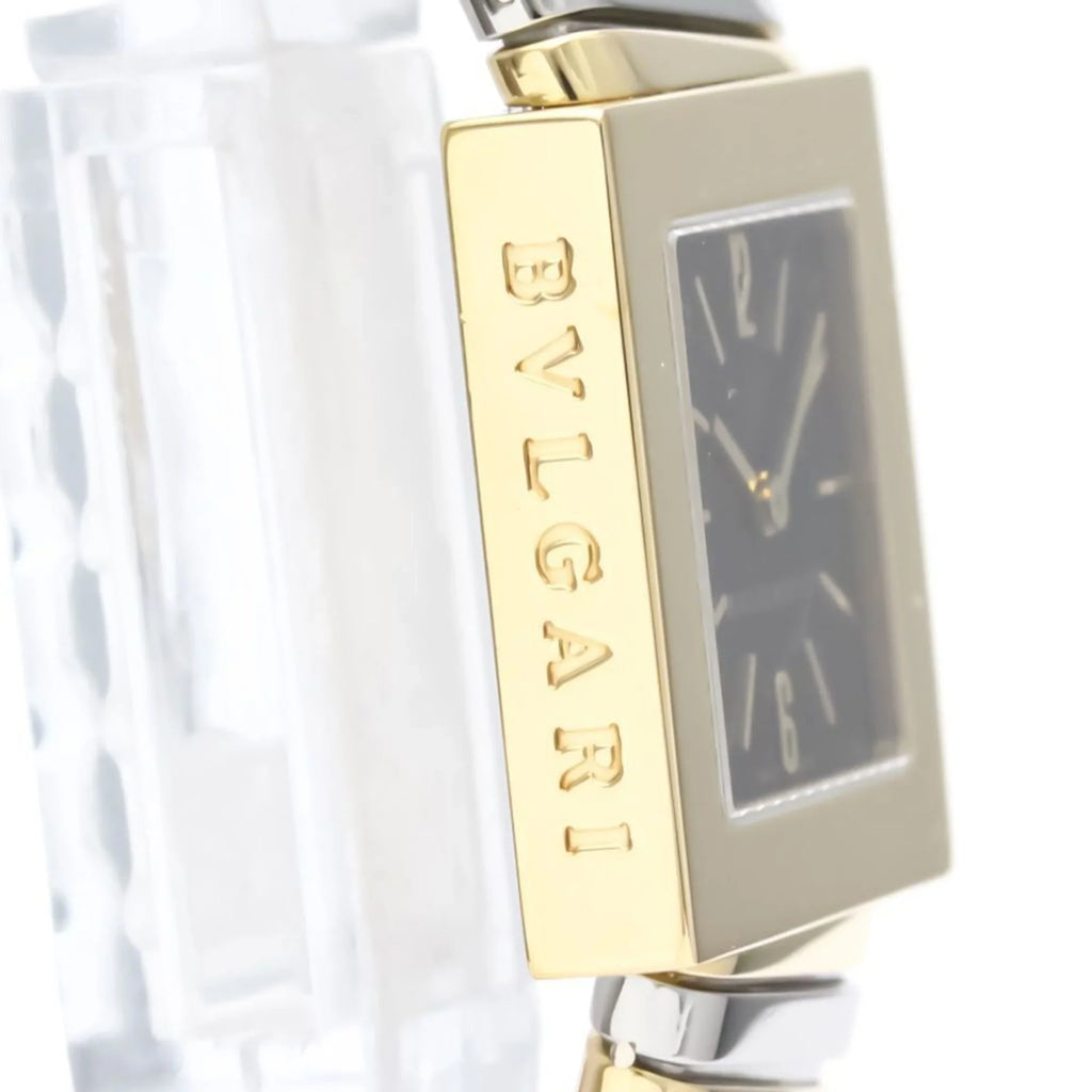 Quartz BF552142 (Good) BVLGARI Steel 18K Polished 2T Pre-Owned SQ22 Gold Watch Ladies Quadrato