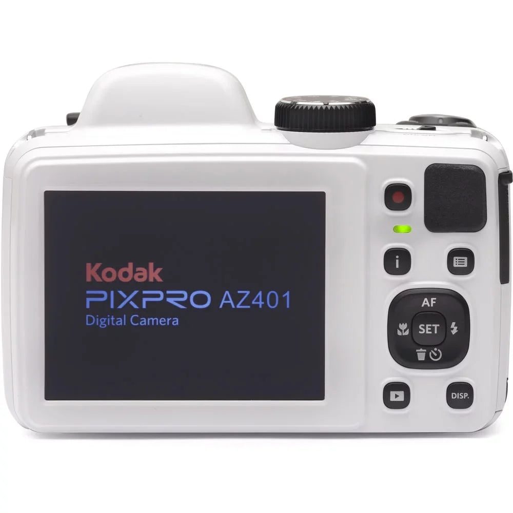 1 AZ401 PIXPRO (White) Warranty +Tripod -32GB Yr Kodak + Camera + Case Kit