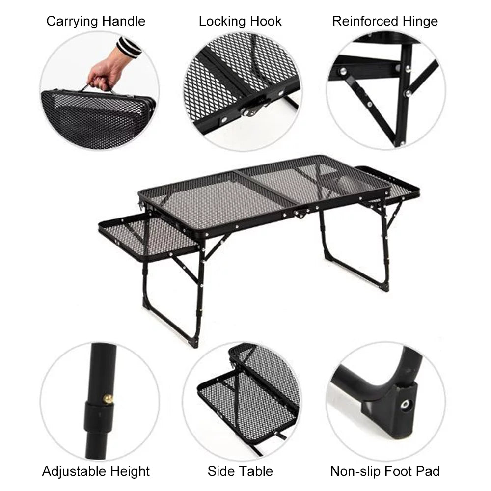 Folding Picnic Cooking Station Food Lixada Table Camping Table Prep
