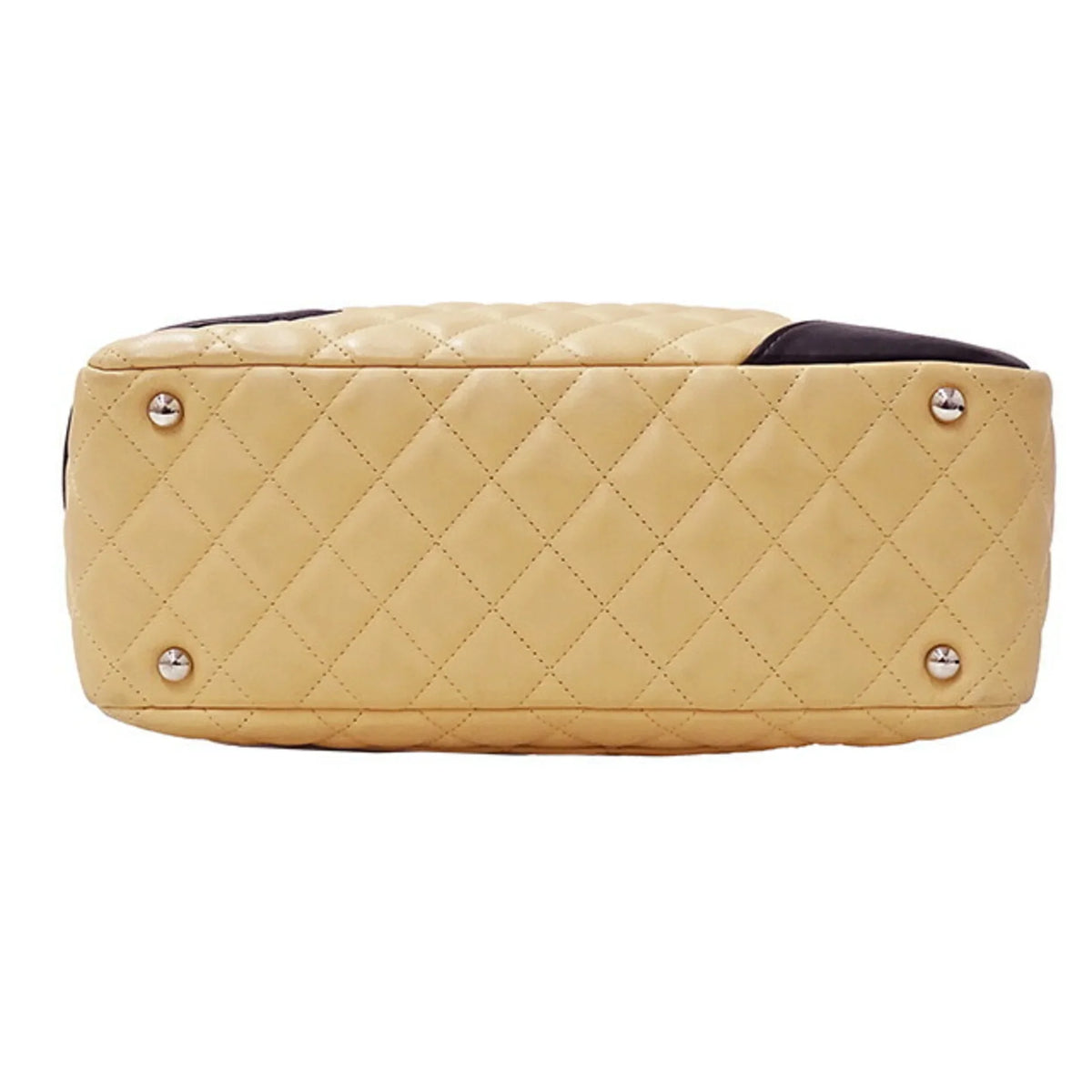 (Fair) Handbag CHANEL Bag Cambon Black Pre-Owned Beige Women's Lambskin