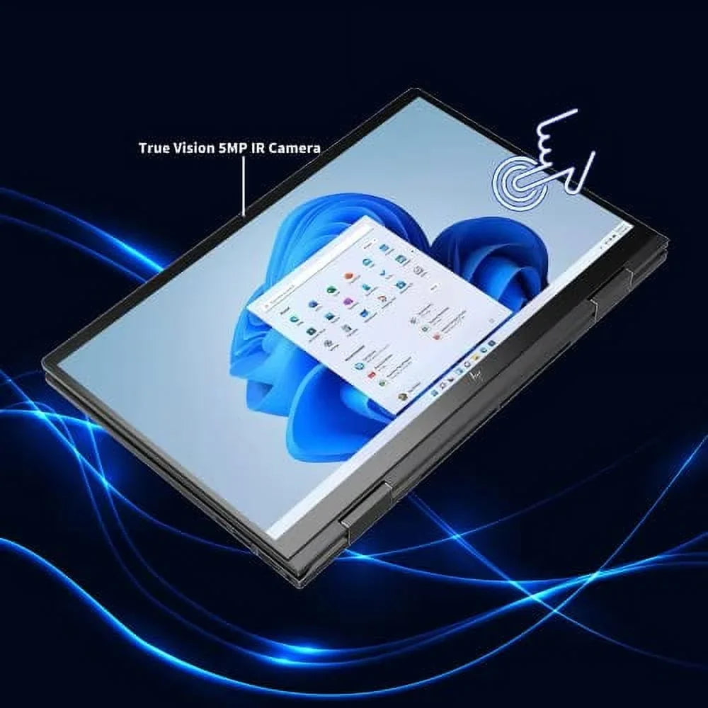 USB Keyboard, Camera, 11, Ryzen 2TB Touchscreen 15.6" Backlit SSD, 2-in-1 5825U, HP 2022 Black, Envy 5MP 32GB Graphics, Laptop, PCIe True AMD Radeon AMD IR Vision x360 Win 7 Card RAM, 64GB