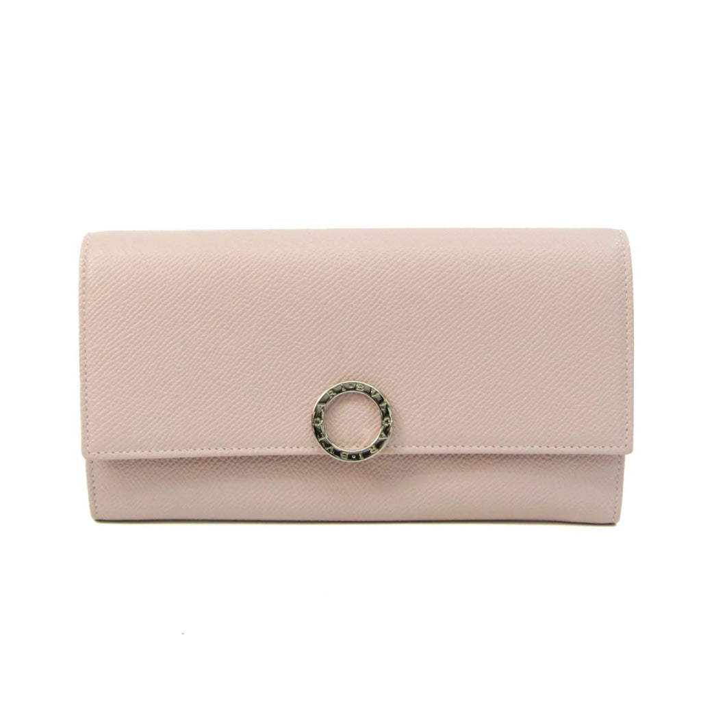 (bi-fold) Pre-Owned Bvlgari 30415 Long Pink Leather Bvlgari Wallet Women's Bvlgari (Good)