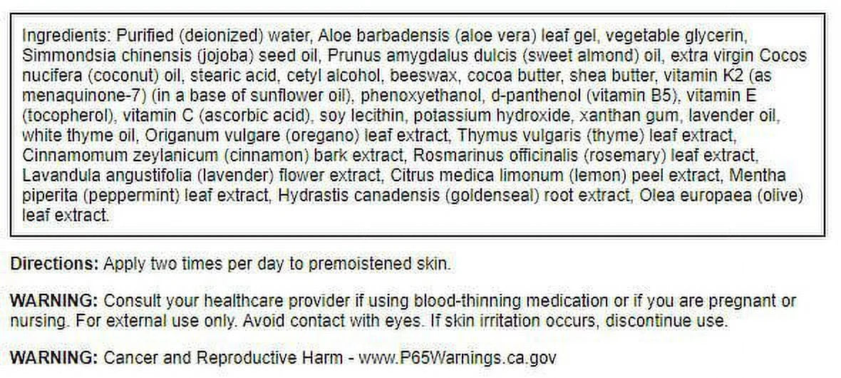 Pack Menaquinone-7 4 Vitamin Swanson 2 fl oz K Cream with Cream