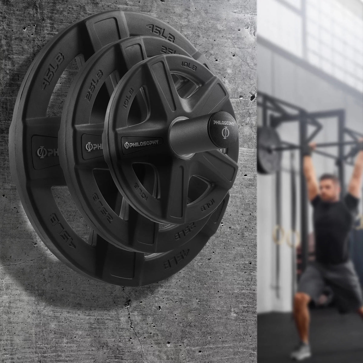Weight Philosophy Holder, Plates Wall Fits Gym 2" Plate Mounted Weight Olympic