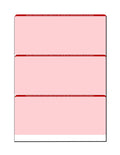 Zapco Red 3-Up Pattern, 8-1/2" 12 w OF with PACK Complex Checks, x Security - 100 Background High-Security Check Microperfed Features SHEETS Paper, 11",
