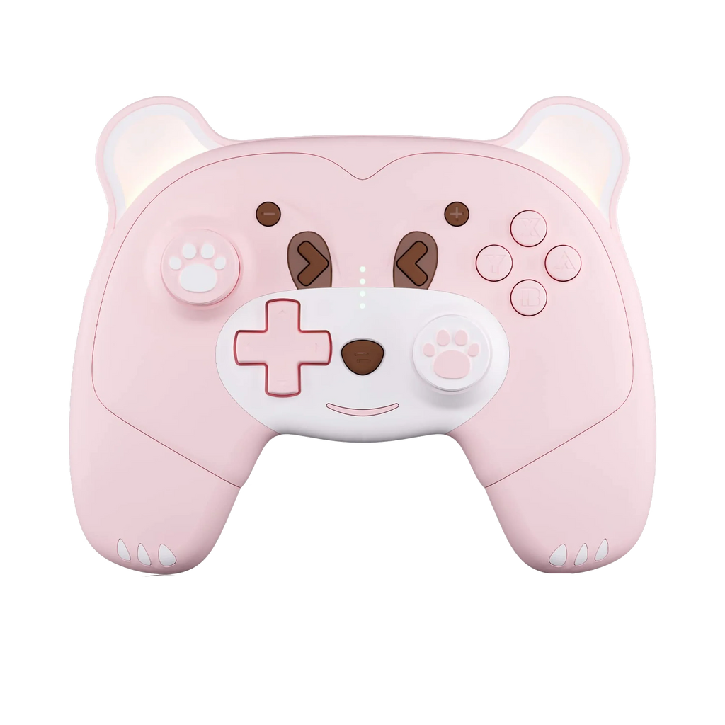 with Bros.™ and Switch Programmable, for Wonder Nintendo Disc Upgraded Jack, Mario Game Pro Headphones Pink, Controller Wakeup Wireless Switch/OLED/Lite Super Turbo,
