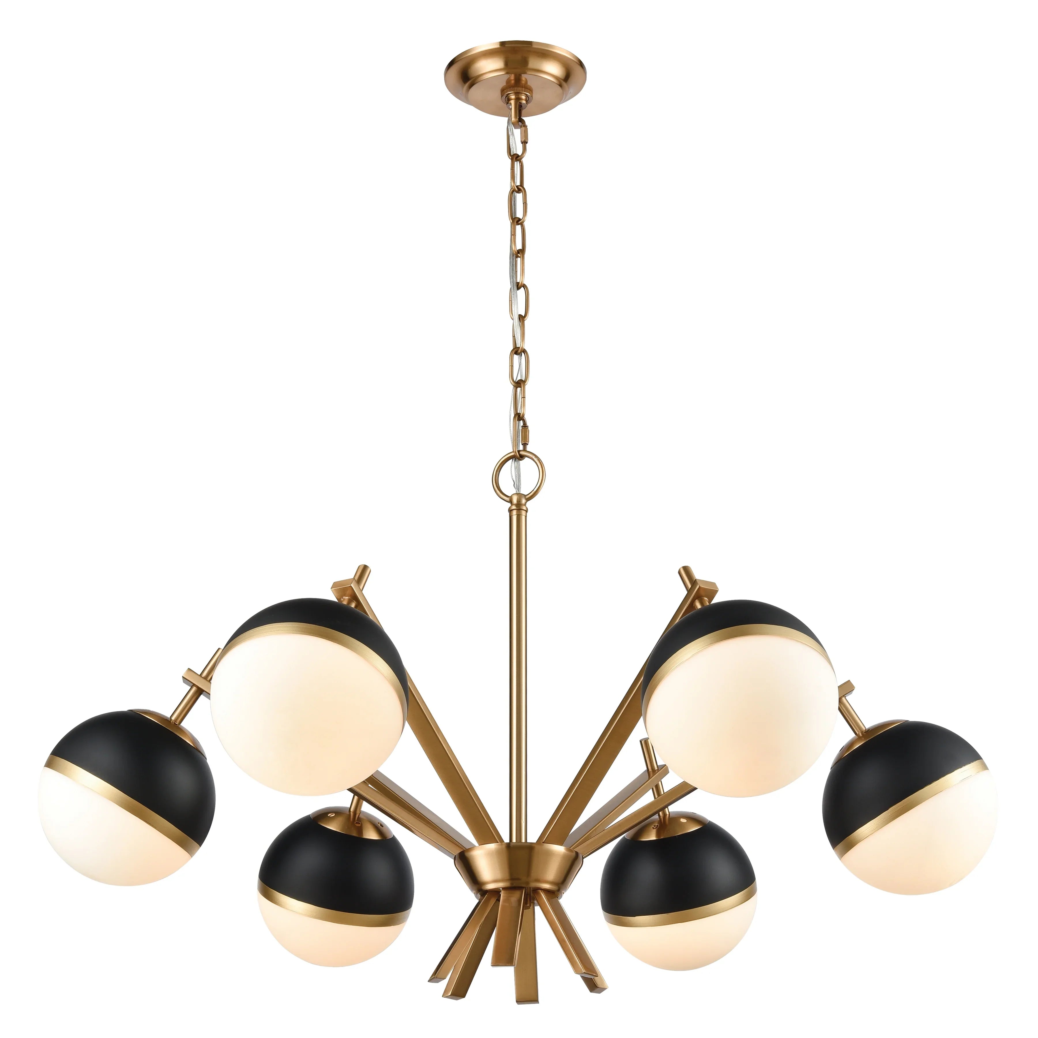 Blind Brass Elk Home Chandelier, Tiger Aged Wide 32-Inch Modern,