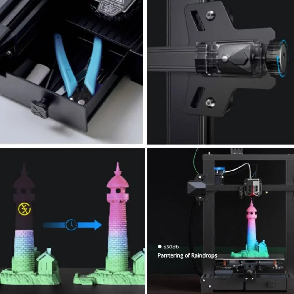 Kit, Extruder, Steel Spring 95% Creality with 220220250mm Auto-Leveling Ender Official 3 V2 Touch 3D Neo 3D Pre-Installed Printer Platform, PC Printers, CR Full-Metal