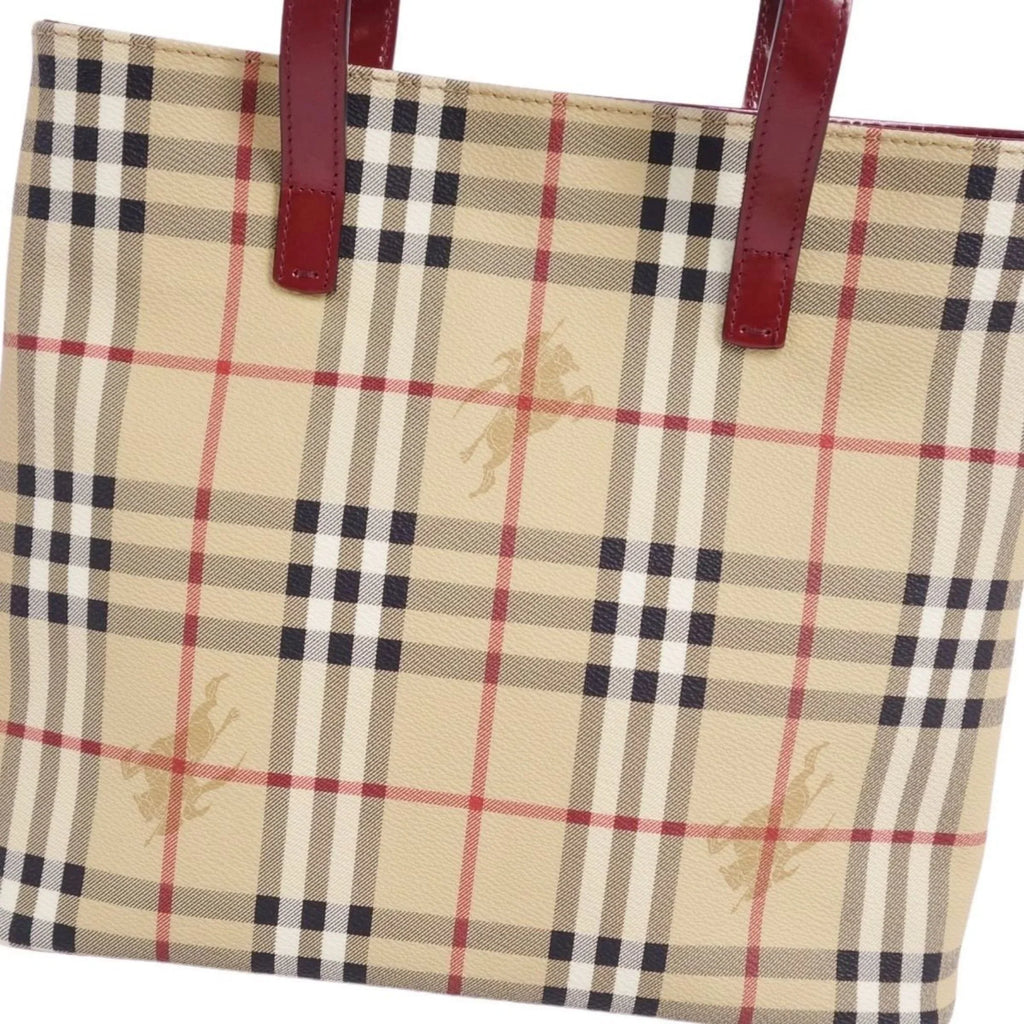 Tote BURBERRY Bag Check Ladies LONDON Burberry Brown London (Good) Handbag Pattern Pre-Owned