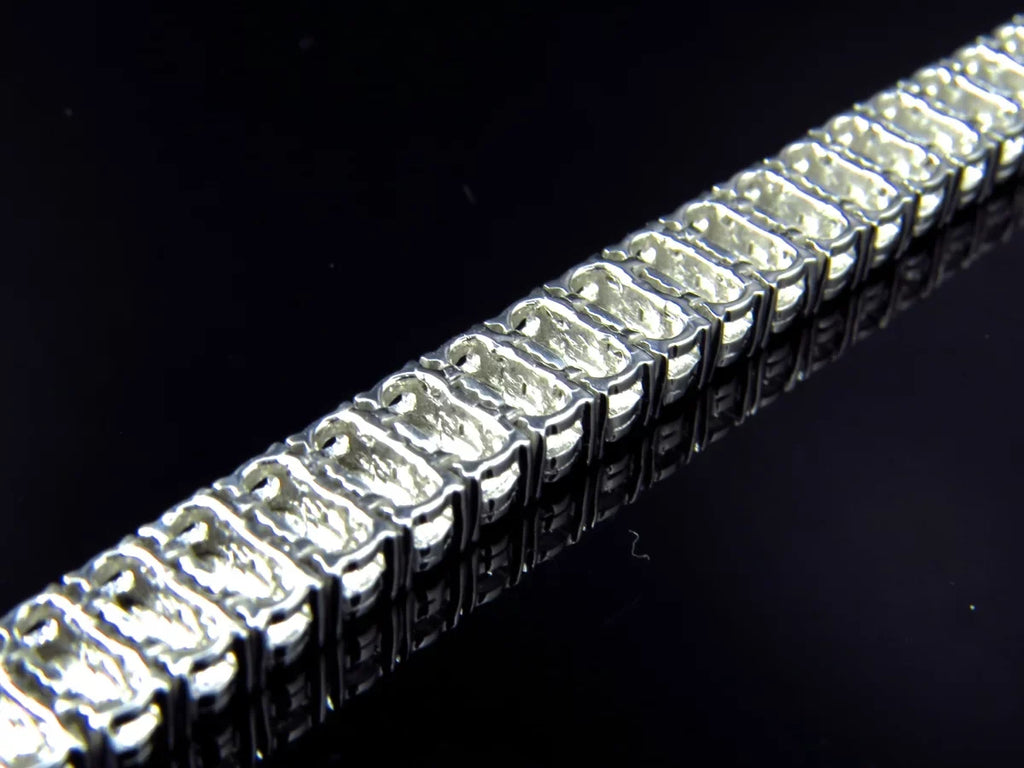 Diamond White Plated 8 Inch Gold in Row Bracelet 2