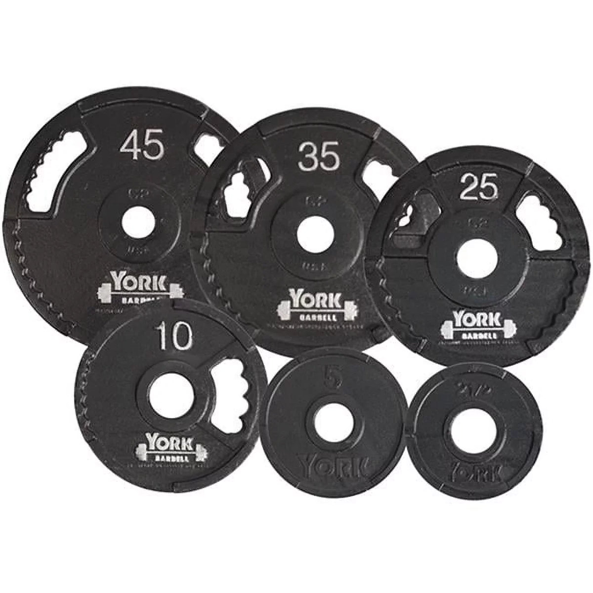 Thin Line Grip - Dual G2 Iron Barbell 7422 York lbs 10 Cast Plate, Black Olympic