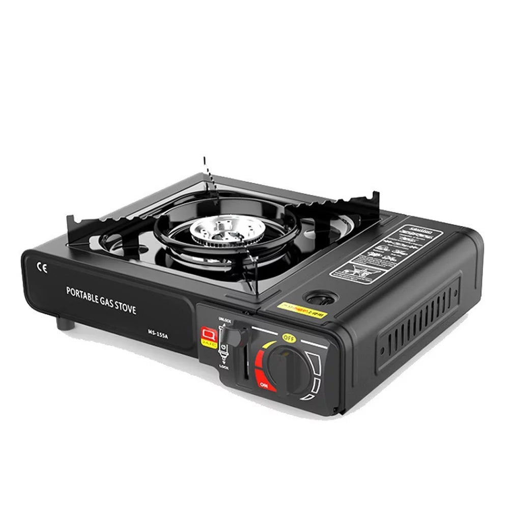Butane Outdoor and Hiking, Camping, Portable Barbecues Backpacking, Piezo Stove for 2.9KW Picnics, Cooking, with Cassette Ignition - Ideal