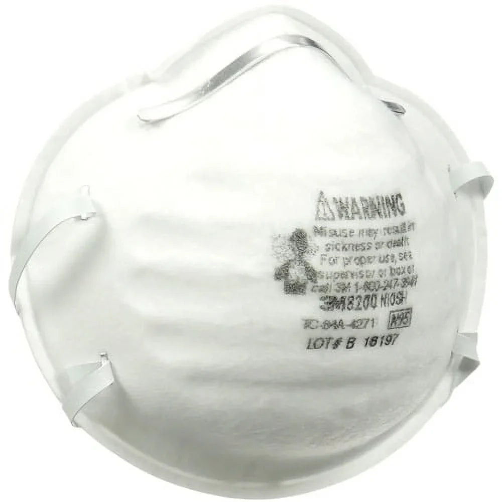 Mold, Lightweight, Allergen Particle Particle, Adjustable 3M / - Clip 8200 Protection Nose Granular Dust, Respirator Mask Pesticide, Stretchable, Disposable, 12 N95 - Carton Airborne