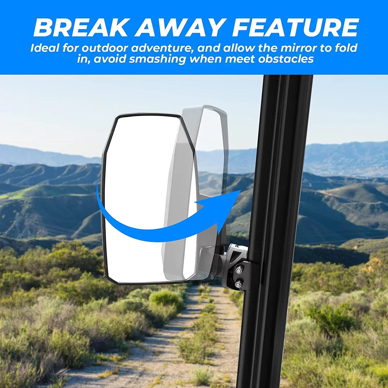 570 Door) Compatible for Side 900 Ranger Maverick Mirrors 1000 Side UTV (Not XP View Polaris Mirrors 1000 Trail Mirrors,Wider General Rear with Can-Am Kemimoto Pro-Fit Defender