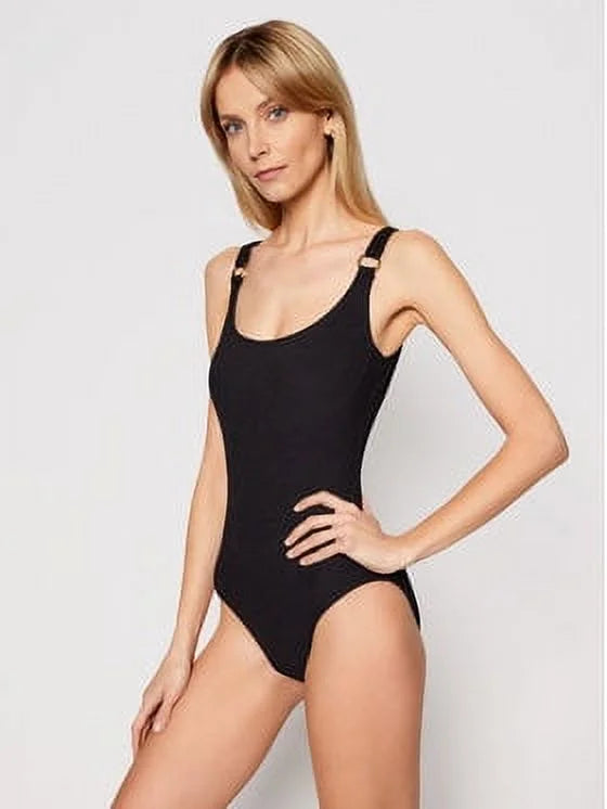Underwire 4 Logo Michael US BLACK Kors One-Piece Swimsuit,