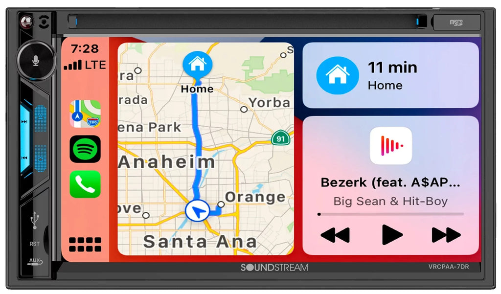 AUTO+Camera DVD VRCPAA-7DR Monitor Soundstream Car w/CARPLAY/ANDROID 7" Receiver