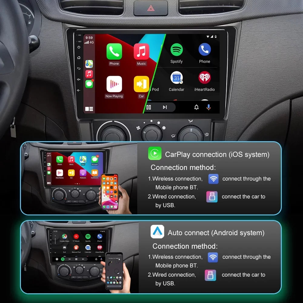 CarPlay JMANCE Backup Auto 10 Android Camera Wireless Support Sienna Toyota for Andriod Apple Car 2011-2014 with Stereo