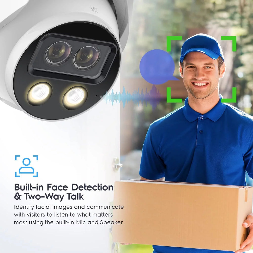 Outdoor 4K Turret 8MP Dual-Lens 2K) POE (2 @25fps, IP (2 x AI 4MP) Camera, Amcrest x Security